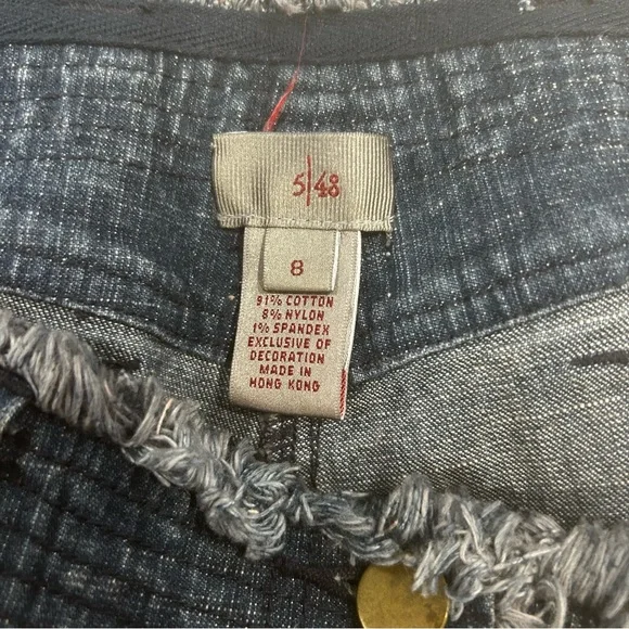 5/48 jeans flares blue with black lace womens size 8 blue boho festival concert - Picture 3 of 16